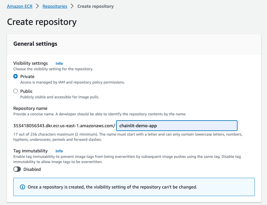 Create ECR repository