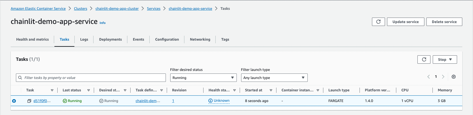 Show demo app service